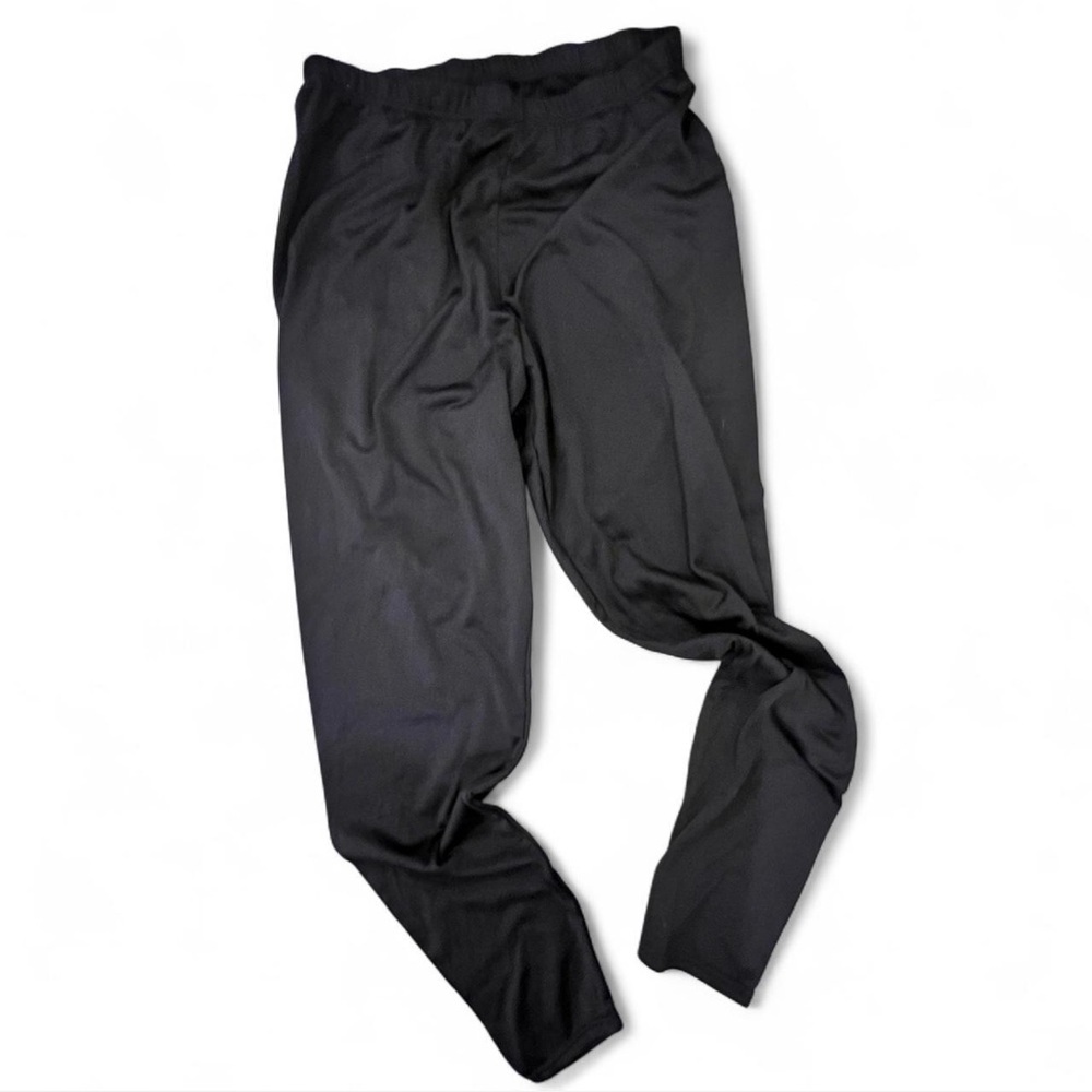Black Fleece Lined Thermal Leggings for Men